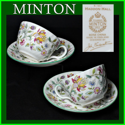 【桑園の】英國骨瓷 MINTON 明頓 高級系列 海頓莊園 咖啡杯 下午茶杯盤 週日結標 D 4378