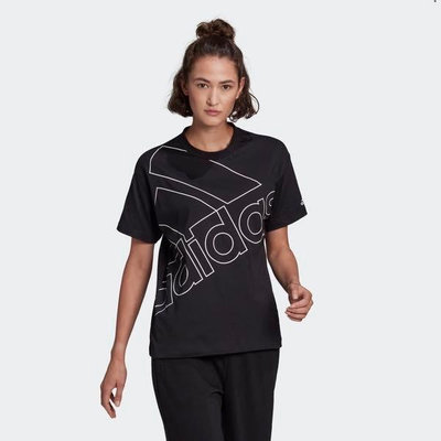 Adidas CORE/NEO 女款黑色訓練運動短袖上衣 GL0548