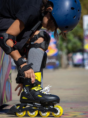 Rollerblade 輪滑鞋兒童男旱冰初學溜冰fury可調直排專業套裝防護