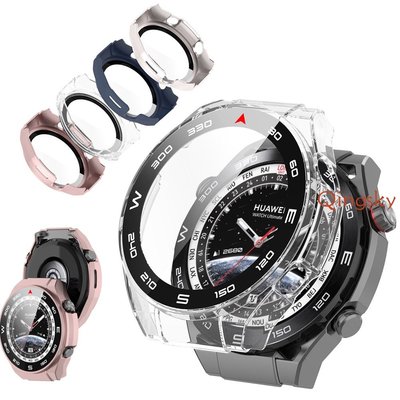 華為 Watch Ultimate Case Pc+鋼化玻璃屏幕保護膜保護套智能手錶保護套全覆蓋保護套