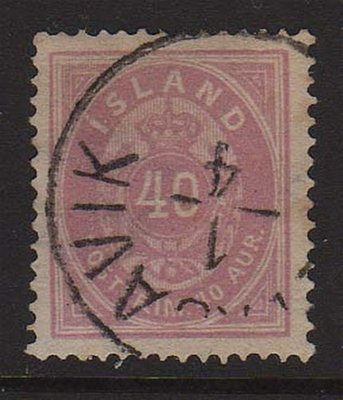 出國休假中【雲品一】冰島Iceland 1882 Numeral Issue Sc 18 VFU 庫號#BF503 66078