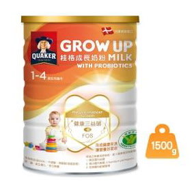 每瓶超低價685元【附發票】桂格 三益菌 成長奶粉 1500g/罐 (3號) 1-4歲幼童適用 桂格 奶粉