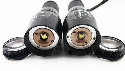 手電筒正品進口LED 878 T6 L2黃光強光手電筒變焦調光26650充電遠射照明工作燈