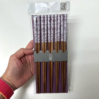 全新HOLA home紫櫻飛舞木筷5入袋裝