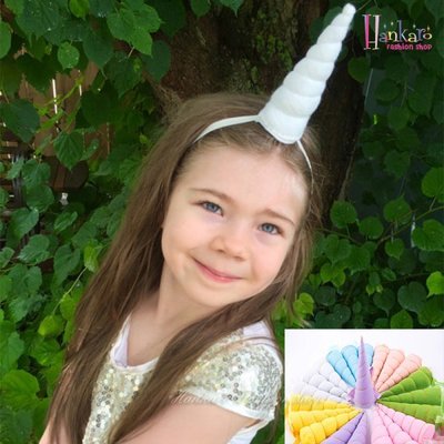 歐美兒童獨角獸角造型生日帽派對帽髮帶