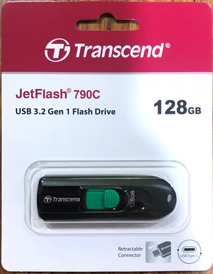 點子電腦☆北投◎Transcend 創見 JetFlash 790C 128G Type-C 隨身碟 非USB 520元