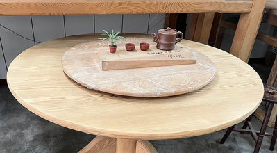 台灣檜木台仿古餐桌，圓餐桌