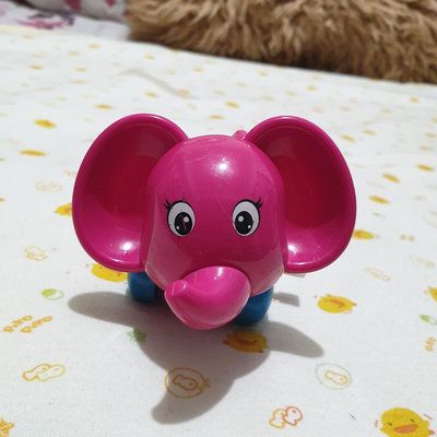 曾小舖IQAngel Elephant粉紅發條大象可動玩具（塑膠）尺寸