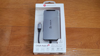 售只拆封簡單測試亞果元素ADAM CASA Hub A08 USB-C 八合一多功能轉接器