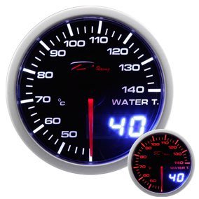 【D Racing三環錶/改裝錶】52mm水溫錶電子式雙顯示(指針+數字)雙色(白光/琥珀光)環錶 汽車改裝儀表