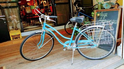 Vintage Americana。1978年 美國品牌 ROSS 復古 腳踏車 三段變速 雙置物籃 美國古董 美式復古 老件 舊物 懷舊 道具