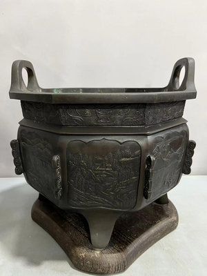 日本回流銅器  香爐 火缽 茶道爐 中古物品，難免有歲月使用315