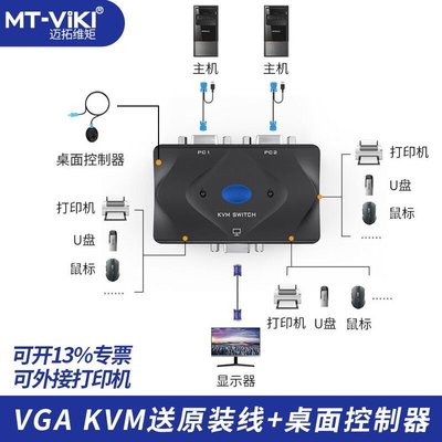 促銷打折 邁拓維矩MT-201-KM KVM切換器2口 kvm連接線手動USB 2進~