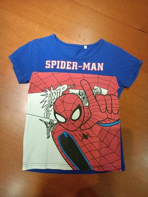 榮榮的二手童裝 - 男童 蜘蛛人 短袖 T恤 藍紅色 110cm  4~5歲 - 31元起標   B-46
