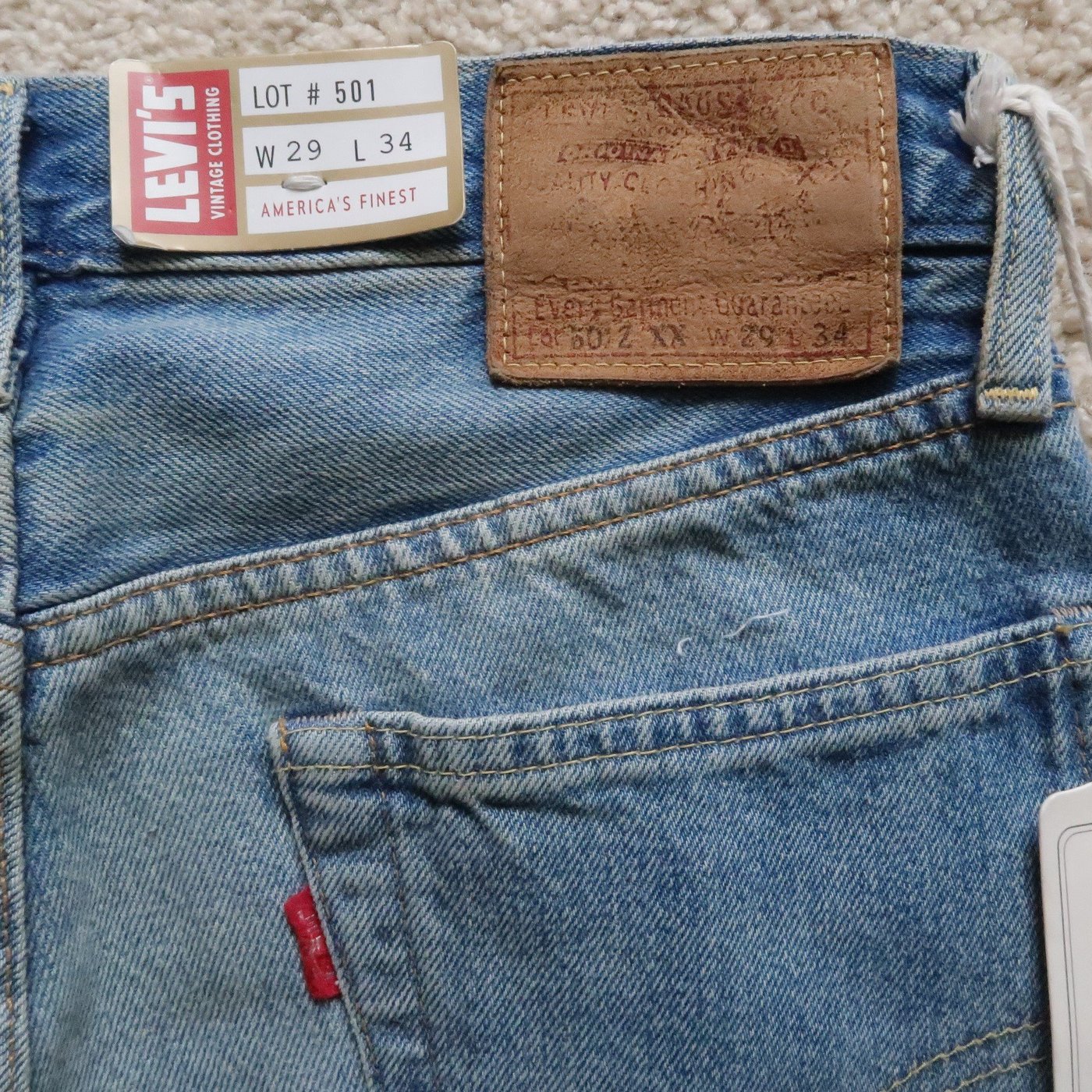 Levis LVC 501 501Z XX 501540086 1954 牛仔褲W29/L34 拉鍊水洗