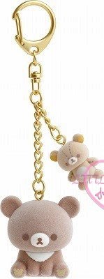 ♥小花花日本精品♥拉拉熊懶懶熊坐姿造型茶褐色鑰匙吊飾 包包掛飾 鑰匙扣~5