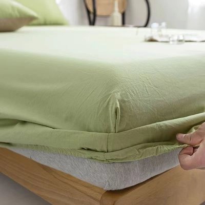 純色水洗棉床笠單件全包圍床墊保護套防滑床單席夢思防塵罩