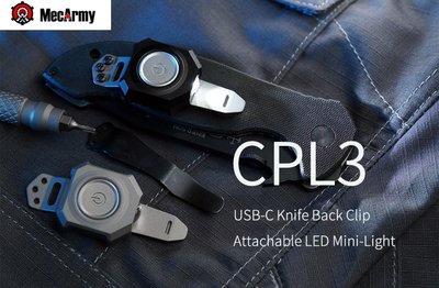 【電筒小鋪】MecArmy CPL3 USB-C 刀背夾可連接 LED 迷你燈