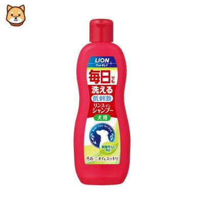 日本LION獅王 每日洗清潔潤絲二合一(犬用) 獅王每日洗蘋果蜜保濕沐浴精-愛貓用