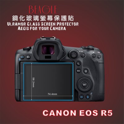 (BEAGLE)鋼化玻璃螢幕保護貼 Canon EOS R5 專用-可觸控-抗指紋油汙-9H-台灣製-2片式
