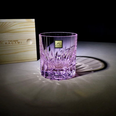 海外回流江戶切子KAGAMI水晶玻璃手工雕刻芒星酒杯威士杯