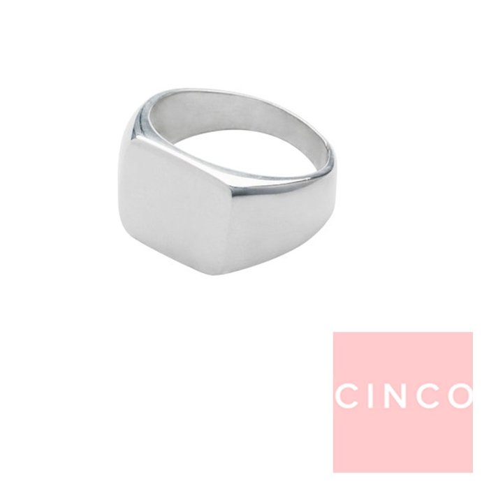 CINCO 葡萄牙精品 Giulia ring 925純銀尾戒 方形素面尾戒
