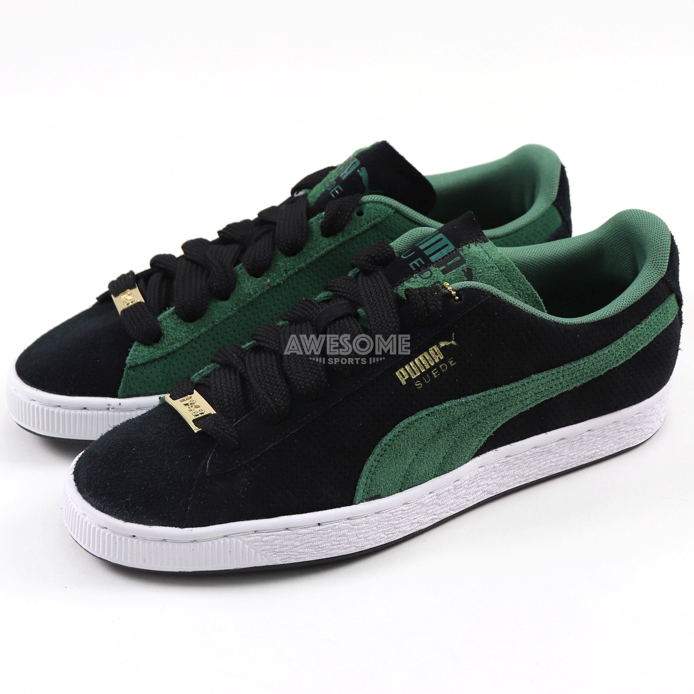 歐鉉]PUMA SUEDE ARCHIVE REMASTERED 黑綠麂皮休閒鞋男鞋389462-01