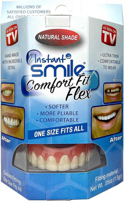 美國 lnstant smile 【上排牙齒(自然色)】美容牙貼 美齒牙套 矽膠假牙貼片 仿真假牙 矽膠美齒貼 微笑假牙