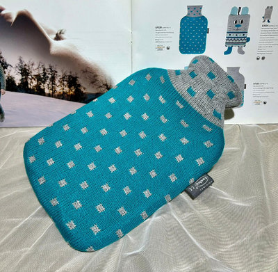 【宇冠】德國fashy 藍色方點針織 2L冷/熱兩用水袋,特價優惠$880元