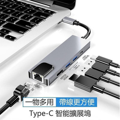 現貨：5合1千兆Type C轉換器 新款 MacBook Pro Air 13吋 擴展器轉接口 HIDM USB網線接口