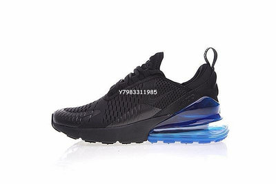 Nike Air Max 270 氣墊 慢跑鞋 “全黑寶藍底”Ah8050-009 男鞋