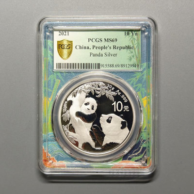 2021年熊貓銀幣30克銀幣，PCGS M，國潮熊貓標