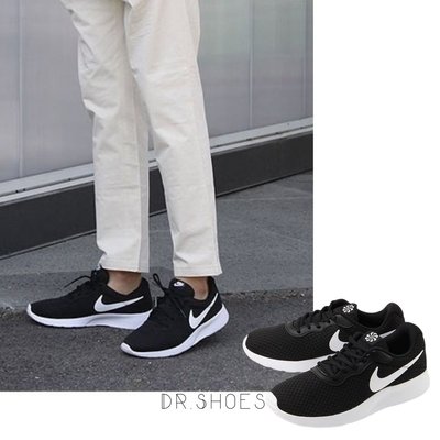 【Dr.Shoes 】Nike TANJUN 網布 黑白色 黑底白勾 百搭 慢跑鞋 男鞋 DJ6258-004