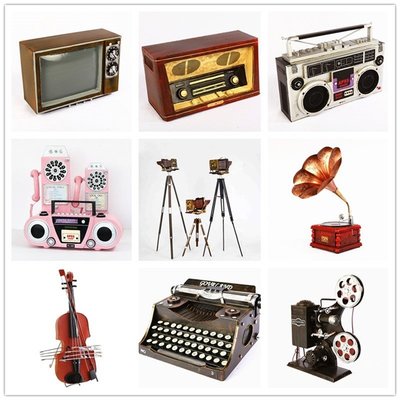 復古老式縫紉機錄音機收音機電視機留聲機打字機櫥窗道~特價