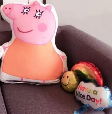 粉紅豬小妹 佩佩豬 喬治 恐龍 佩佩豬爸爸 佩佩豬媽媽 抱枕 靠枕 靠墊 娃娃 玩具 玩偶 雙面圖~安安購物城~