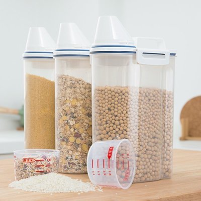 “正品”日本asvel裝米盒米缸家用小米桶2kg防潮防蟲米面雜糧收納罐儲米箱