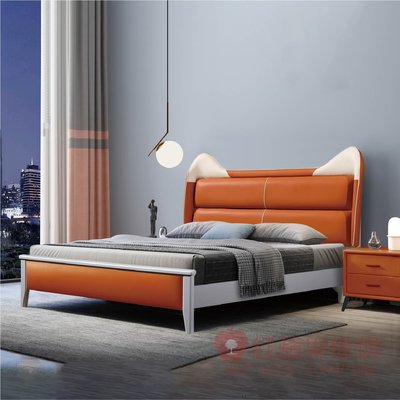 [紅蘋果傢俱] 簡約系列 MX-A817 床架 實木床架 雙人床架 雙人加大 環保水性漆 皮床 矽膠皮