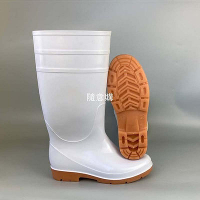熱賣 PVC安全雨鞋耐化學品耐酸堿防水白幫牛筋底勞保高筒安全防護雨靴 促銷