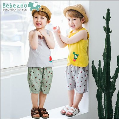 ✽Summer 夏✽韓國Bebezoo男童西瓜/仙人掌背心上衣+短褲套裝