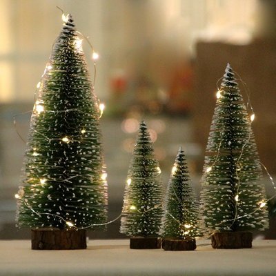 聖誕節[小皮花坊]仿真聖誕樹-松樹裝飾迷你聖誕節裝飾擺件拍攝道具藤圈裝飾飾品材料聖誕布置-小妹百貨店