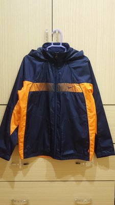 NIKE專櫃  Clima-Fit深藍拼色防風防潑連帽外套 L號 160cm左右適穿 男大童
