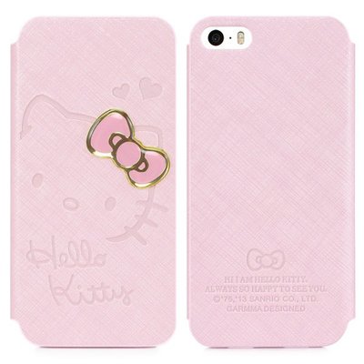 GARMMA Hello Kitty iPhone5/5S 側掀式皮套-甜心粉