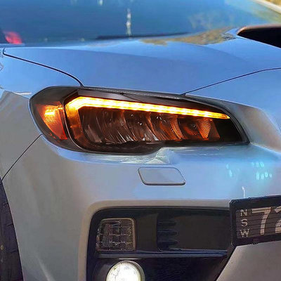 15-20款翼豹大燈總成Subaru WRX大燈改裝LED日行燈流光轉向燈大燈