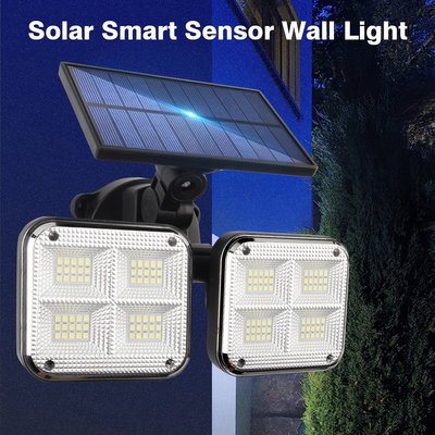 Boruit 120 LED 運動傳感器太陽能燈 16W 可調頭太陽能燈戶外防水超亮壁燈, 用於花園-慧友芊家居