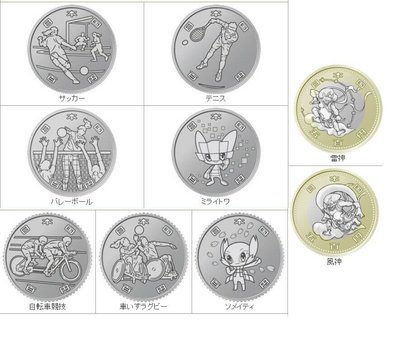 現貨 日本 2020年 東京奧運會 第四組 雙金屬紀念幣  9枚