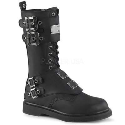 Shoes InStyle《一吋》美國品牌 DEMONIA 原廠正品龐克歌德金屬板14孔馬丁靴 戰鬥靴 有大尺碼『黑色』