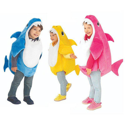 【精選好物】萬聖節服裝 衣服 0912# 萬圣節兒童服裝可愛鯊魚寶寶衣服cosplay一家baby shark動物裝扮