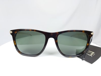 『逢甲眼鏡』dunhill 全新正品 太陽眼鏡 玳瑁色粗框 墨綠色鏡面 純鈦材質 偏光鏡片【SDH018 722P】