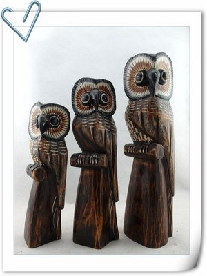 【自然屋精品】 巴里島風木雕 – 貓頭鷹 (一) 小 木雕品 雕刻品 模型 工藝品 天然手工製 擺飾裝飾 藝術品