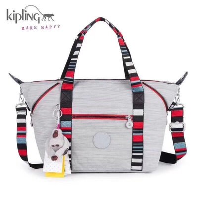 Kipling K13848 亞麻灰 彩色背帶 猴子包 可變形輕量肩背手提斜背多用包 限時優惠